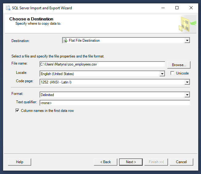 Cómo exportar datos de Microsoft SQL Server a un archivo CSV
