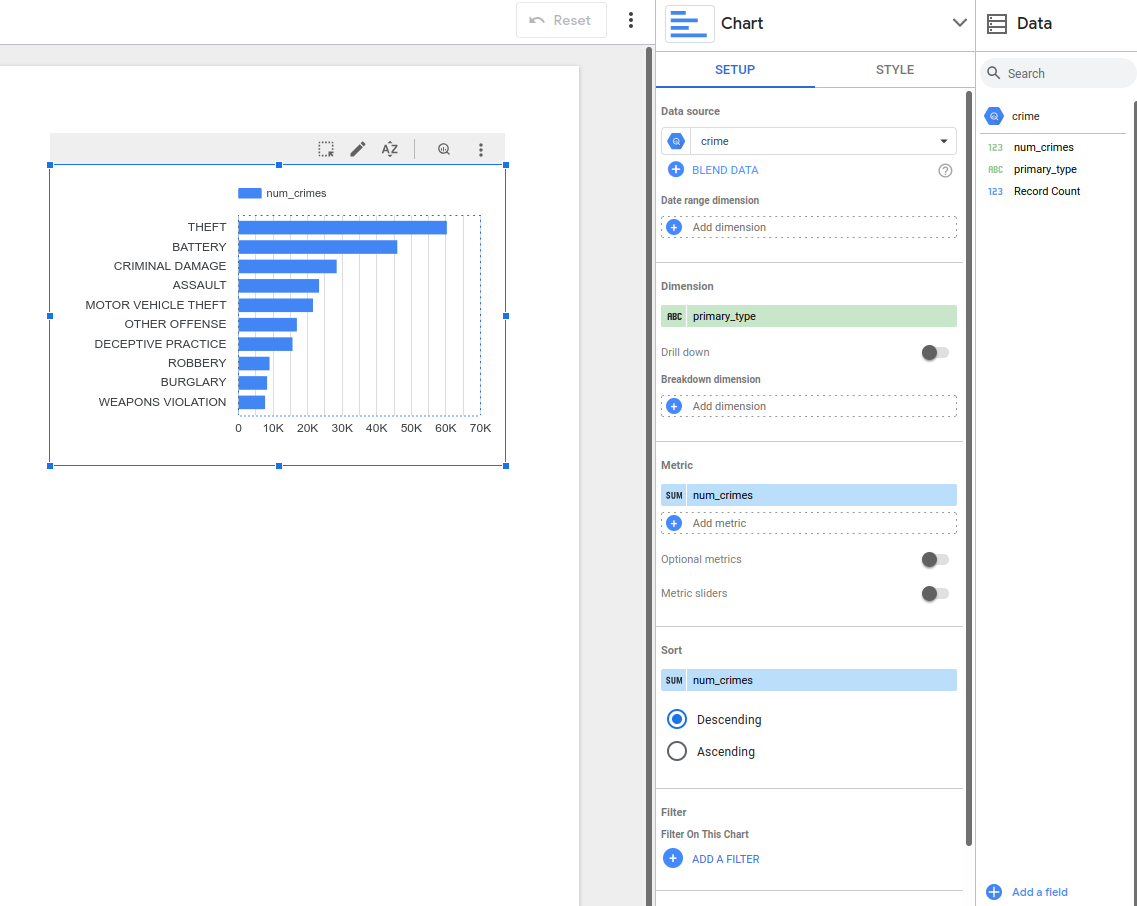 Crear un informe con BigQuery y Looker